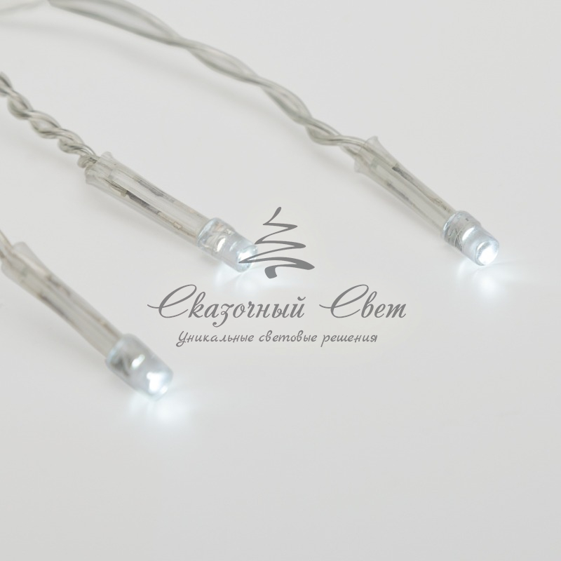 Гирлянда светодиодная универсальная 100 LED БЕЛЫЙ 10 метров, прозрачный ПВХ, с контроллером - Image 3
