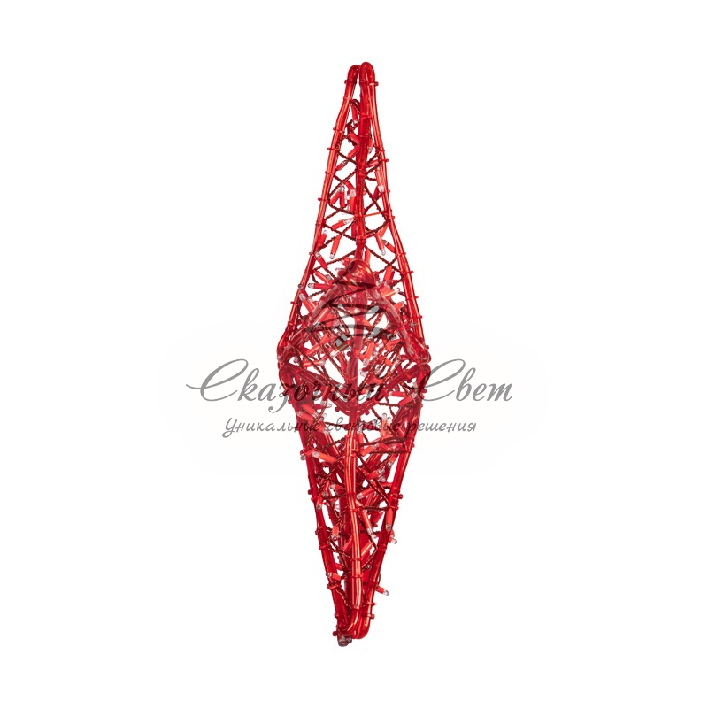 Светодиодная фигура Звезда 80 см, 160 светодиодов, с трубой и подвесом, цвет свечения красный NEON-NIGHT - Image 3