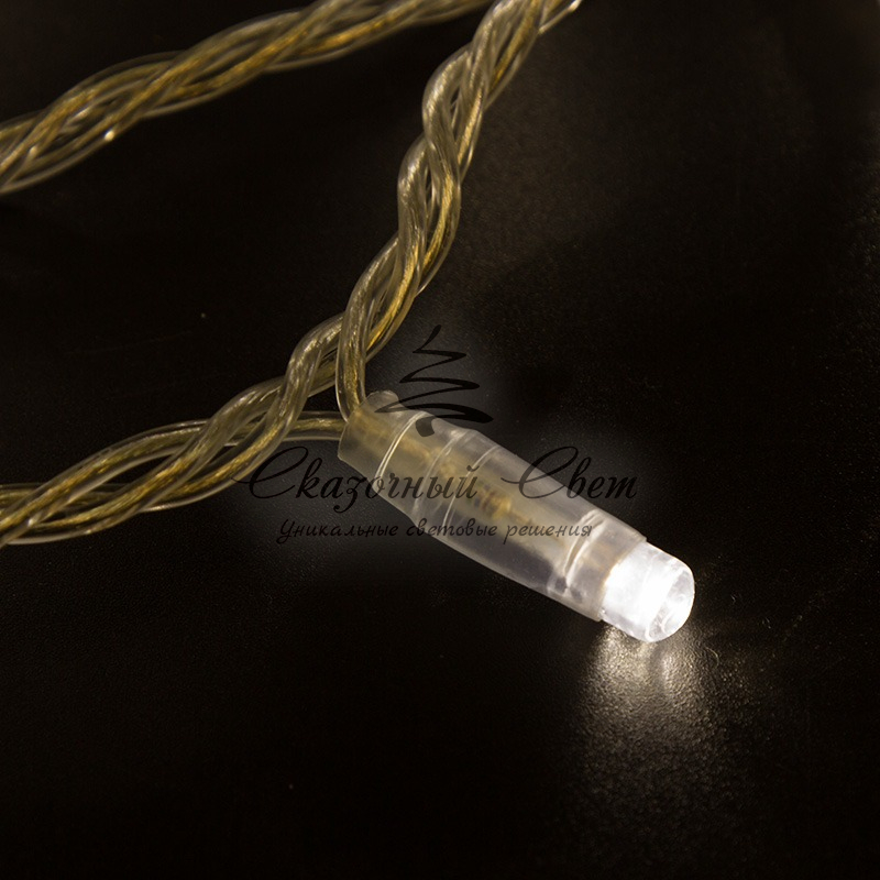 Гирлянда Нить 10м, с эффектом мерцания, прозрачный ПВХ, цвет Тёплый белый, 200 LED - Image 4