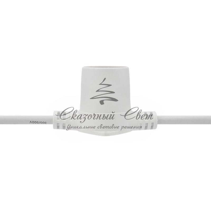 Гирлянда Belt-Light 2 жилы, шаг 40см, 225 патронов Е27, влагостойкая, IP65, под винт, белый круглый провод NEON-NIGHT - Image 4