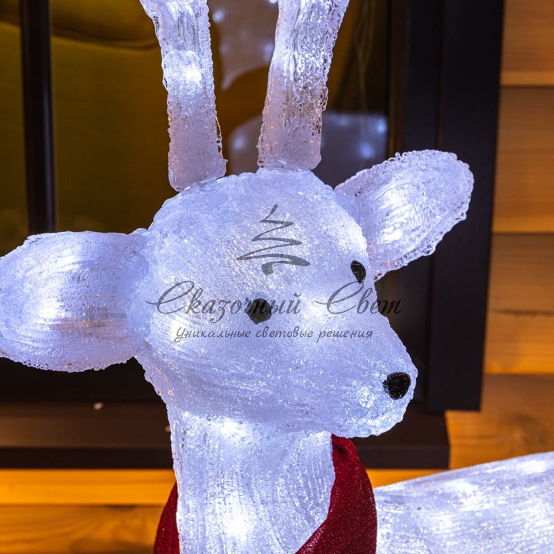 Акриловая светодиодная фигура Северный олень 49х18х85 см, 120 светодиодов, IP65 понижающий трансформатор в комплекте, NEON-NIGHT - Image 4