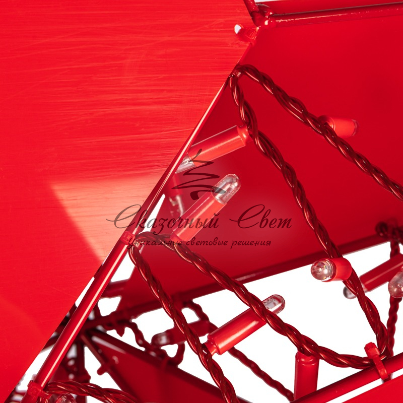 Светодиодная фигура Звезда 100 см, 200 светодиодов, с трубой и подвесом, цвет свечения красный NEON-NIGHT - Image 4