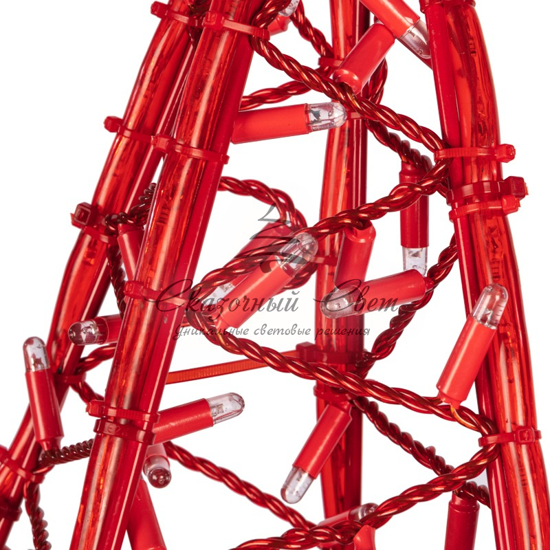 Светодиодная фигура Звезда 80 см, 160 светодиодов, с трубой и подвесом, цвет свечения красный NEON-NIGHT - Image 4