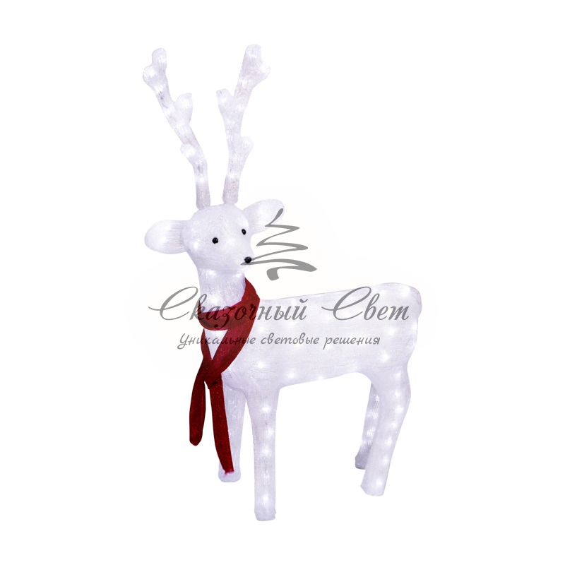 Акриловая светодиодная фигура Северный олень 49х18х85 см, 120 светодиодов, IP65 понижающий трансформатор в комплекте, NEON-NIGHT - Image 5
