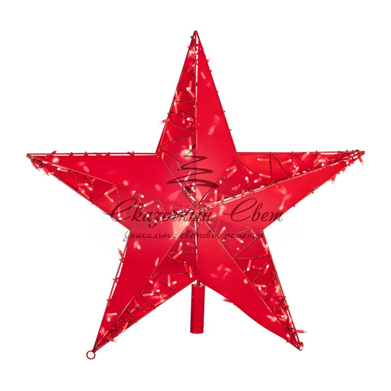 Светодиодная фигура Звезда 100 см, 200 светодиодов, с трубой и подвесом, цвет свечения красный NEON-NIGHT - Image 5