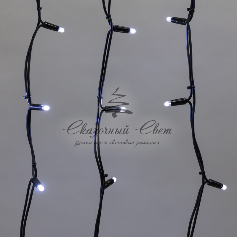 Гирлянда Айсикл (Бахрома) светодиодная 5х0,7 м, 152 LED, черный провод каучук, белое свечение NEON-NIGHT - Image 4