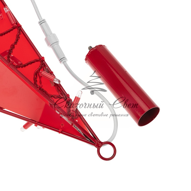 Светодиодная фигура Звезда 100 см, 200 светодиодов, с трубой и подвесом, цвет свечения красный NEON-NIGHT - Image 6