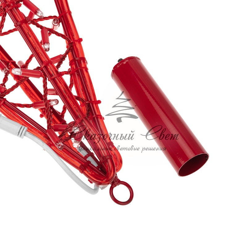 Светодиодная фигура Звезда 80 см, 160 светодиодов, с трубой и подвесом, цвет свечения красный NEON-NIGHT - Image 6