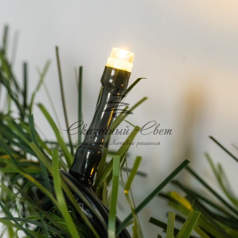 Еловый шлейф искусственный 2,7 м теплое белое свечение 80 LED - Image 7