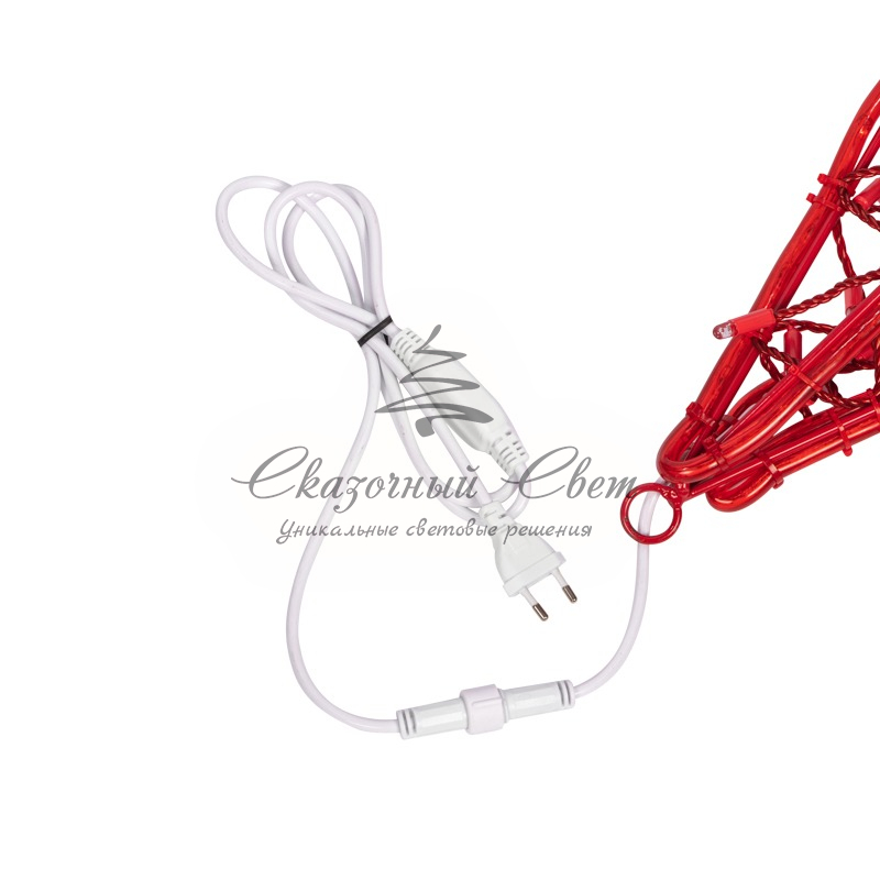 Светодиодная фигура Звезда 80 см, 160 светодиодов, с трубой и подвесом, цвет свечения красный NEON-NIGHT - Image 7