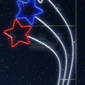 Светодиодная консоль Звезды, бело-сине-красная