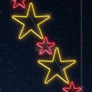 Светодиодная консоль Каскад звезд, красно-желтая