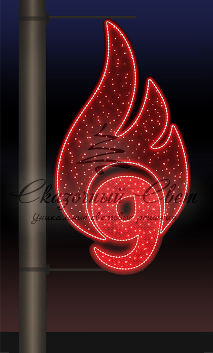 Светодиодная консоль 9 Мая, красная, заполнение