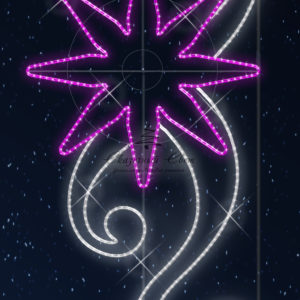 Светодиодная консоль Георгин розовый