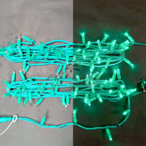 Светодиодная гирлянда 10 м, 100 LED, 220 В, соединяемая, влагозащитный колпачок, двойная изоляция, зеленая, зеленый провод