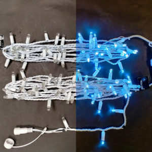 Светодиодная гирлянда 10 м, 100 LED, 220 В, соединяемая, влагозащитный колпачок, двойная изоляция, белая, белый провод