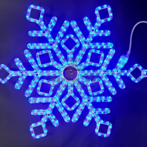 Снежинка ПРЕМИУМ 70 см, гирлянда 24 B, IP65, мерцающая синяя с фокусировкой светового луча